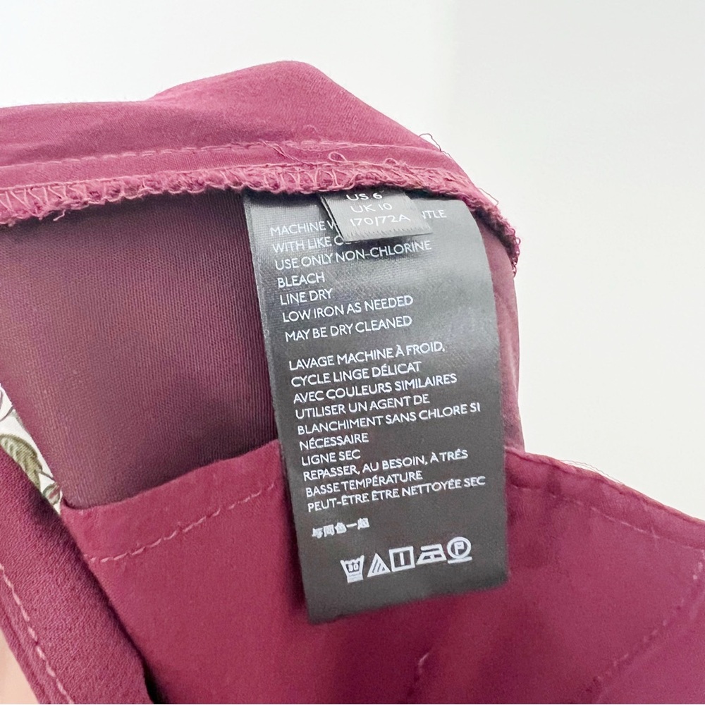 Anthropologie Sasha Button Fly Tapered Trouser in Wine Size 6 - Picture 9 of 10